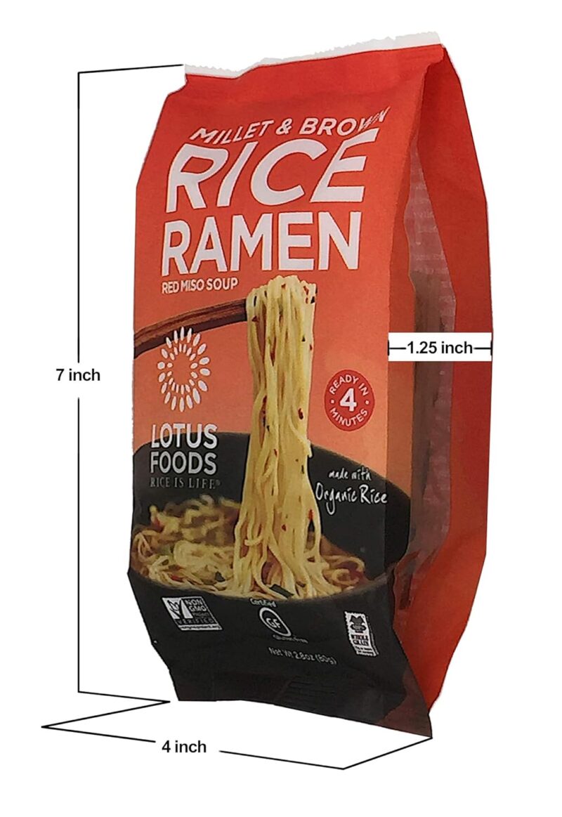 Lotus Foods Bulk Food Organic Millet & Brown Rice Ramen Noodles with Red Miso Soup, Gluten-Free Easy to Cook & Healthy Japanese Noodles with Instant Gourmet Broth, 2.8 Oz (Pack of 10) - Image 8