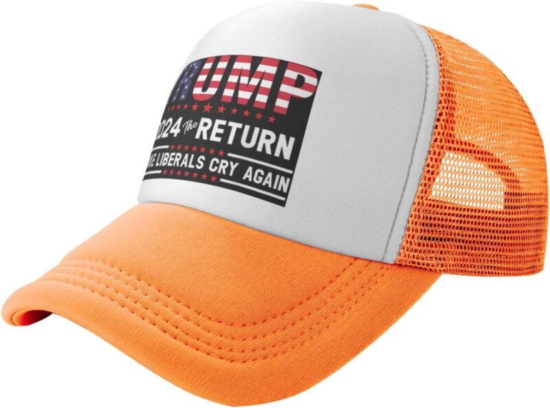 Funny Donald Trump 2024 The Return Make Liberals Cry Again Trump Lovers Gift Trucker Hat Adult Mesh Baseball Cap Black - Image 3