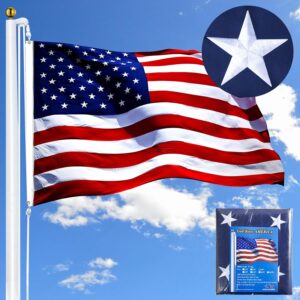 American Flag 3x5 Outdoor Heavy Duty, American Flags for outside 3x5 , Heavy Duty Nylon USA Flags with Durable Brass Grommets, Sewn Stripes Standard, 300D Nylon USA Flag for Indoor Outside Decoration