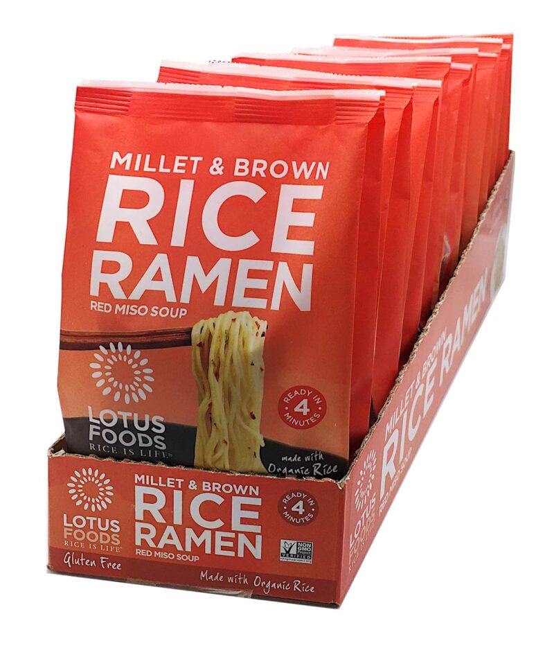 Lotus Foods Bulk Food Organic Millet & Brown Rice Ramen Noodles with Red Miso Soup, Gluten-Free Easy to Cook & Healthy Japanese Noodles with Instant Gourmet Broth, 2.8 Oz (Pack of 10) - Image 5