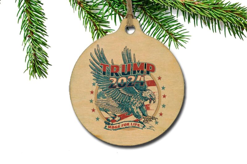 Trump merchandise, Donald Trump 2024 onament, Maga, Trump Vance, Christmas Deocration, Gift for men or women, 3" wooden ornament - Image 2