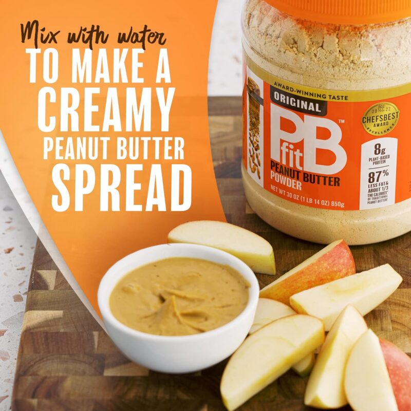 PBfit All-Natural Peanut Butter Powder, Powdered Peanut Spread From Real Roasted Pressed Peanuts, 8g of Protein 8% DV, 30 Ounce (Pack of 1) - Image 4