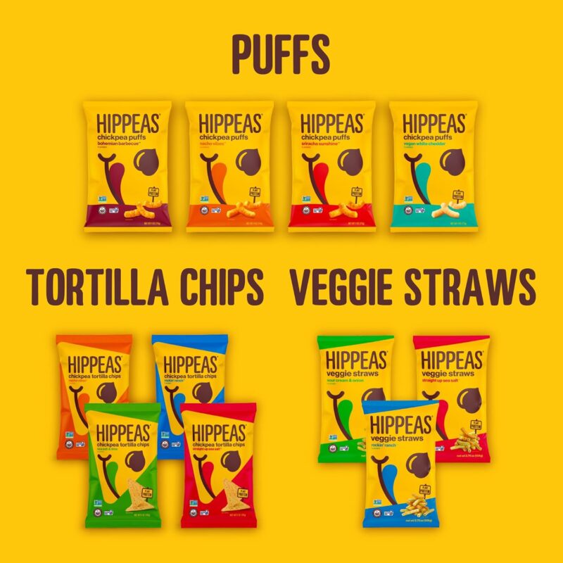 Hippeas Chickpea Puffs, Vegan White Cheddar, 0.8 Ounce (Pack of 18), 3g Protein, 2g Fiber, Vegan, Gluten-Free, Crunchy, Plant Protein Snacks - Image 7