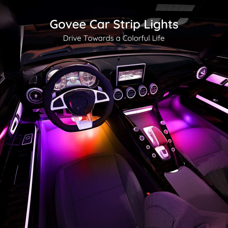 Govee Interior RGBIC Car Lights with Smart App Control, Music Sync Mode, DIY Mode and Multiple Scene Options, 2 Lines Design LED Lights for Cars, Trucks, SUVs - Image 4