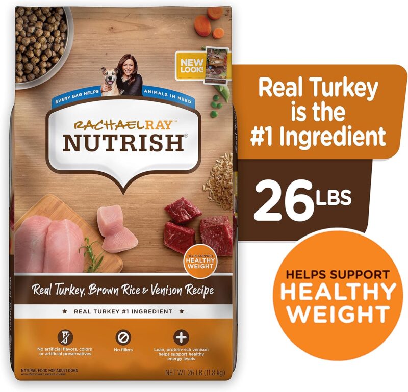 Rachael Ray Nutrish Dry Dog Food, Turkey, Brown Rice & Venison Recipe for Weight Management, 26 Pounds - Image 2