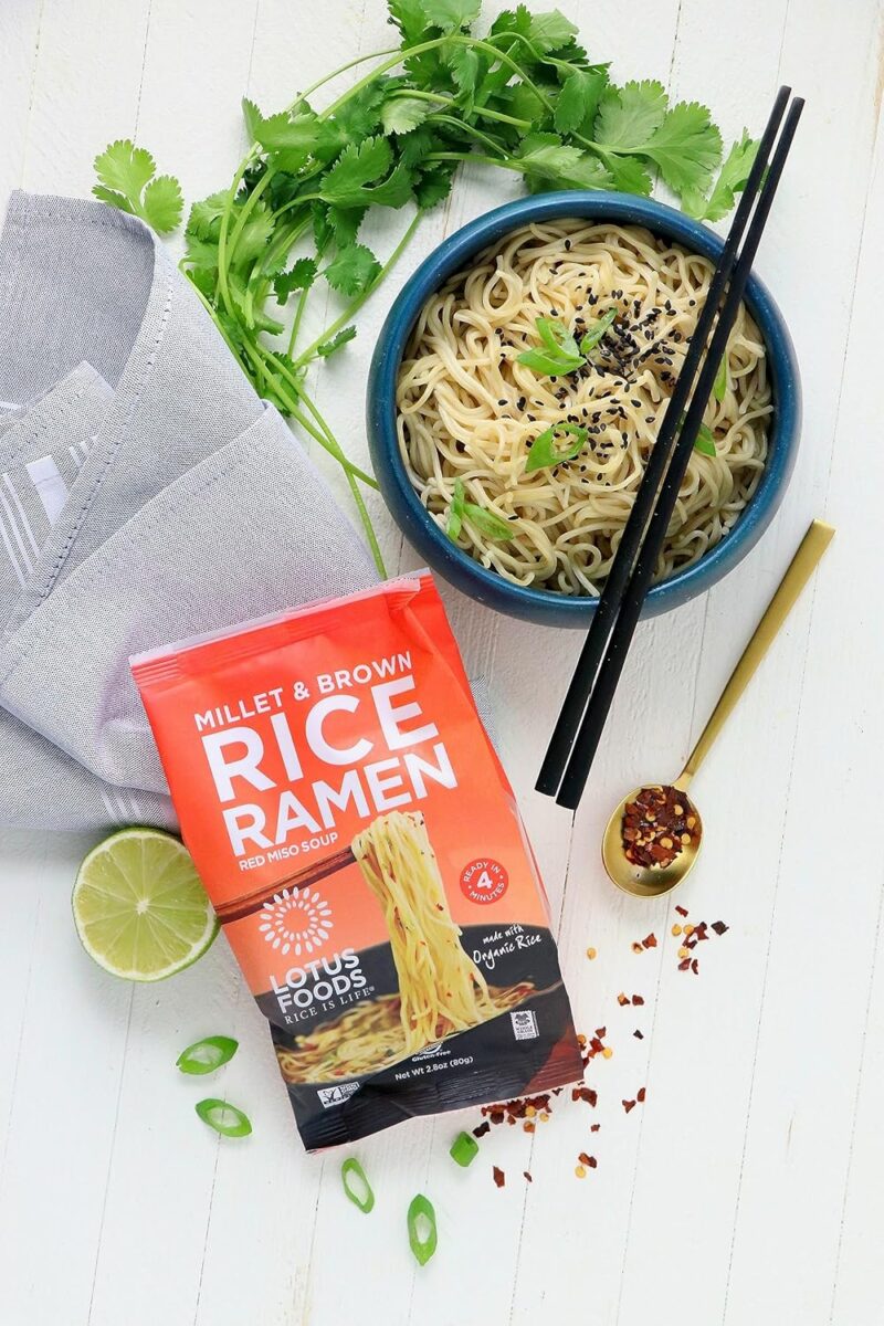 Lotus Foods Bulk Food Organic Millet & Brown Rice Ramen Noodles with Red Miso Soup, Gluten-Free Easy to Cook & Healthy Japanese Noodles with Instant Gourmet Broth, 2.8 Oz (Pack of 10) - Image 3