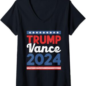 Womens Trump Vance 2024 Donald Trump J.D. Vance For President V-Neck T-Shirt