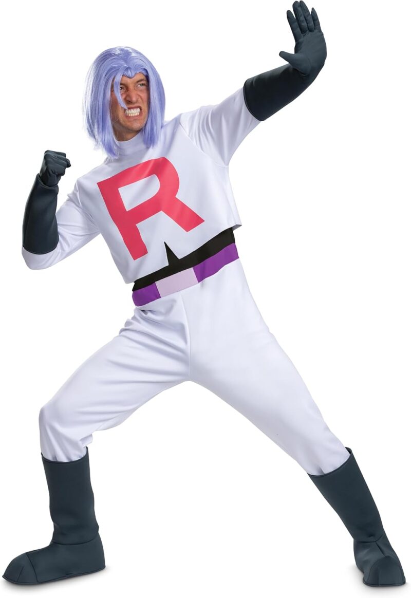 Disguise Team Rocket James Costume, Official Pokemon Deluxe Adult Costume, Size (38-40)