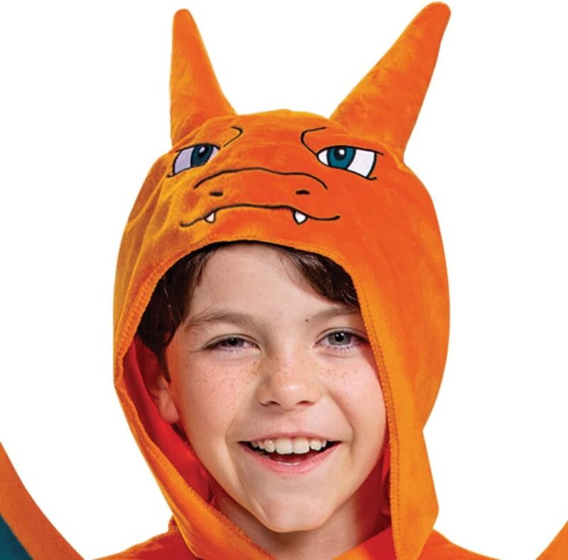 Disguise Charizard Costume for Kids, Official Pokemon Costume Hooded Jumpsuit, Child Size XL (14-16) - Image 4