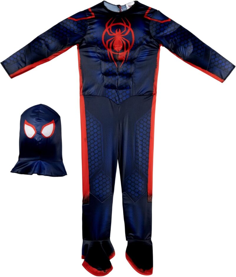 Marvel Integrated Spider-Man Official Youth Deluxe Zentai Costume - Stretch Spandex with Hidden Zippers and Wrist Slits - Image 3