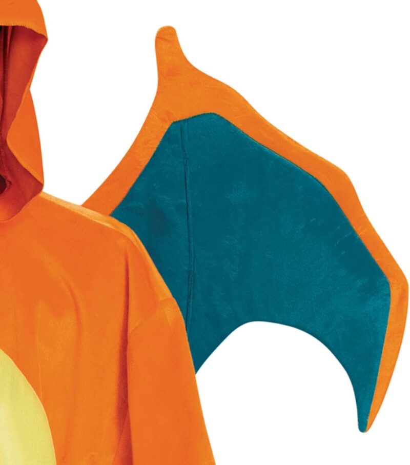 Disguise unisex-adult Charizard Costume for Adults, Deluxe Official Pokemon Halloween Costume With Hood and Wings - Image 5