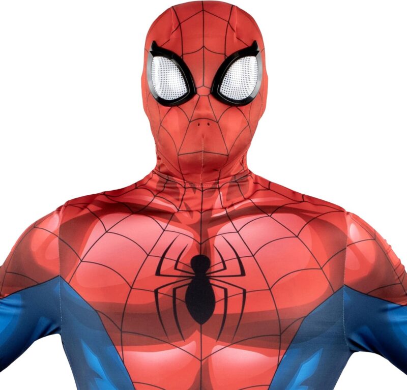 MARVEL Spider-Man Official Adult Deluxe Zentai Halloween Costume - Stretch Spandex with Hidden Zippers and Wrist Slits - Image 2