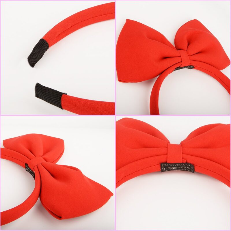 Hair Band Bow Headbands Headdress for Women and Girls, Perfect Hair Accessories for Party and Cosplay (Red) - Image 3