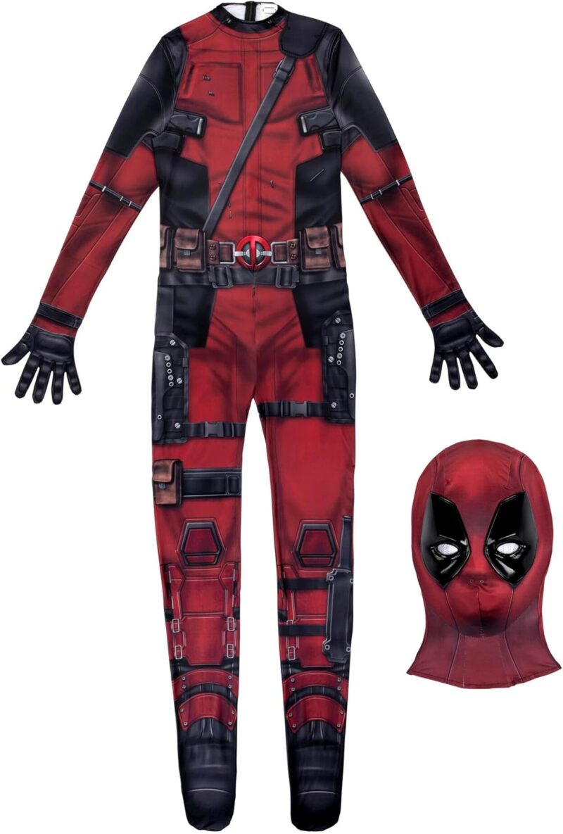 MARVEL Deadpool Official Adult Deluxe Zentai Halloween Costume - Stretch Spandex with Wrist Slits - Image 3