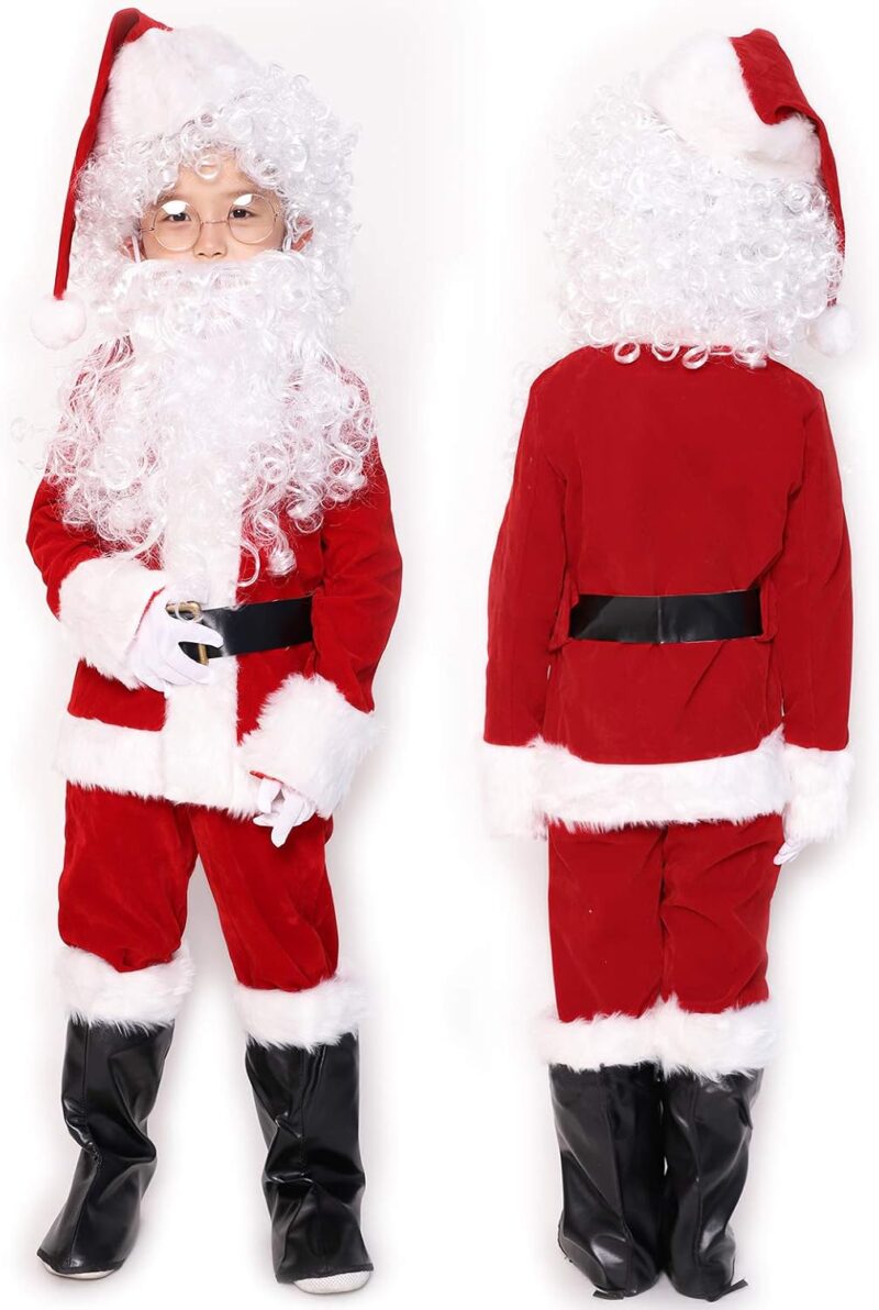 ADOMI Children's Deluxe Santa Suit 10pc. Christmas Child Santa Claus Kids Halloween Costume Cosplay - Image 2