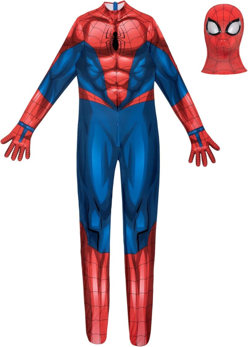 MARVEL Spider-Man Official Adult Deluxe Zentai Halloween Costume - Stretch Spandex with Hidden Zippers and Wrist Slits - Image 8