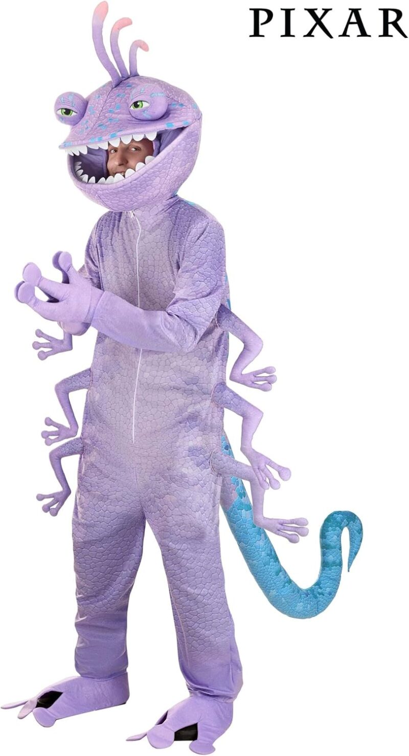 Disney and Pixar Monsters Inc Randall Boggs Costume | Adult Chameleon Monster Villain Halloween Jumpsuit - Image 2