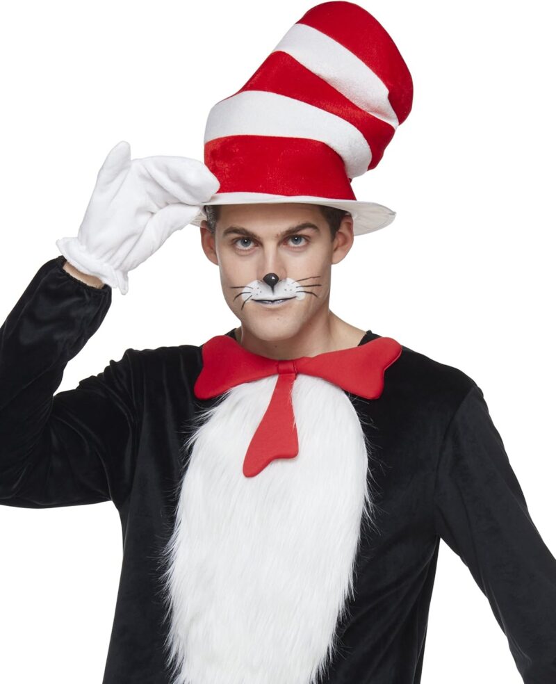 Spirit Halloween Dr. Suess Adult The Cat in the Hat Costume | Officially Licensed | Group Costume | Dr. Suess Cosplay - Image 2