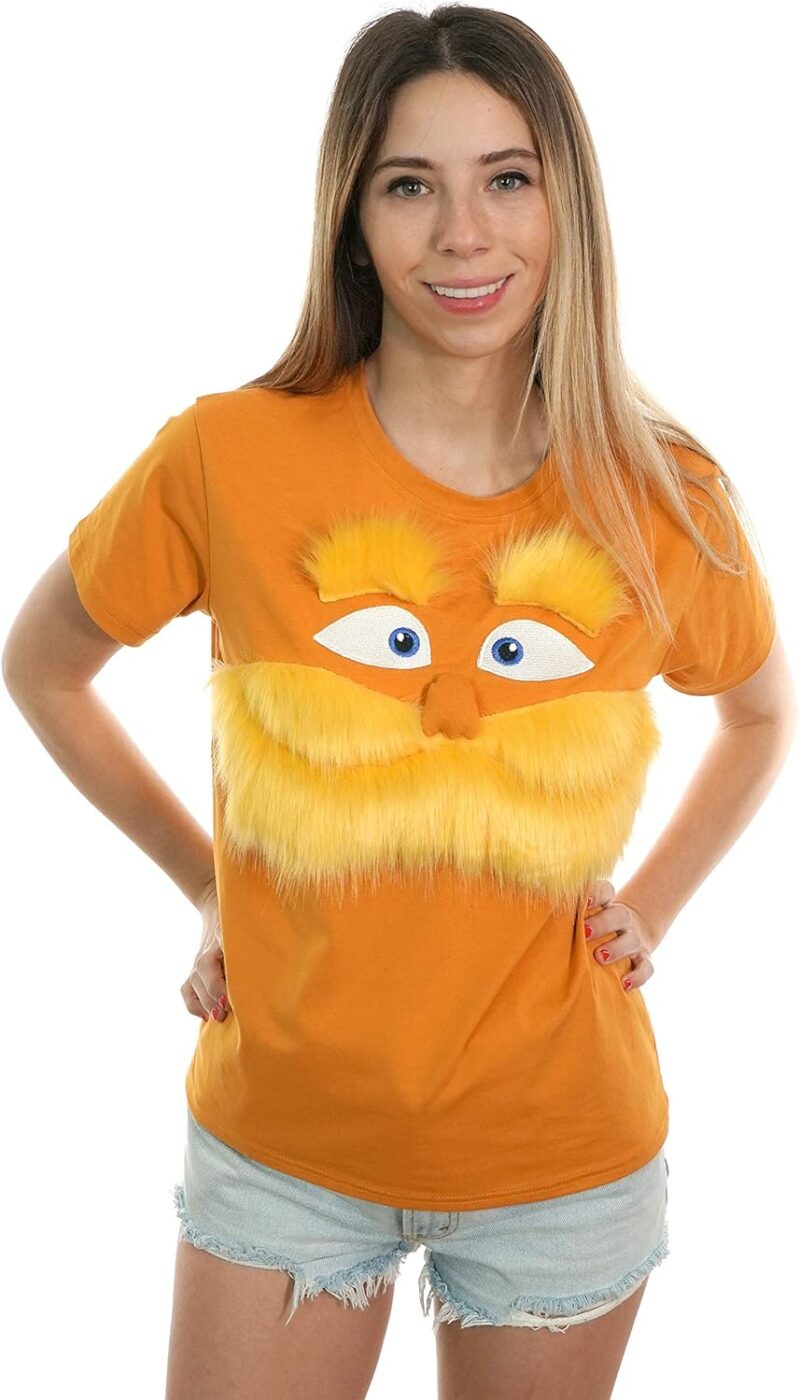 ComfyCamper Orange Mustache Costume T Shirt – Halloween Holiday Teens Adults – Tshirt for Men Women