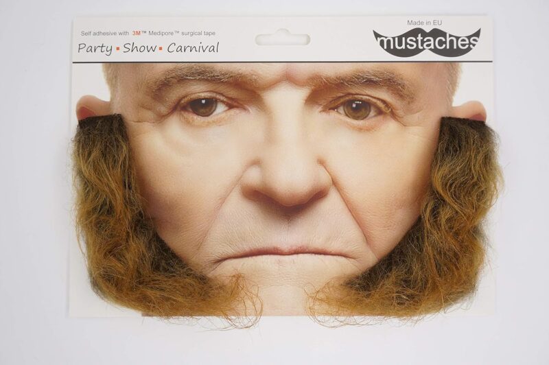 Mustaches Realistic, L Shaped Fake Mutton Chops Sideburns, Brown - Image 4