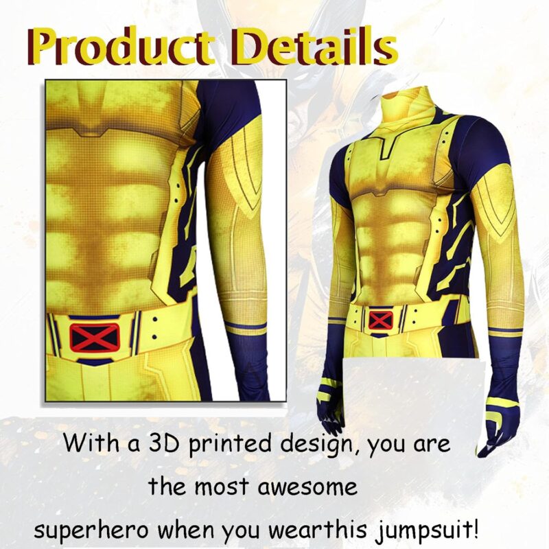 Superhero Cosplay Costume for Men Halloween Cosplay Costume Outfit Jumpsuit Adult - Image 4