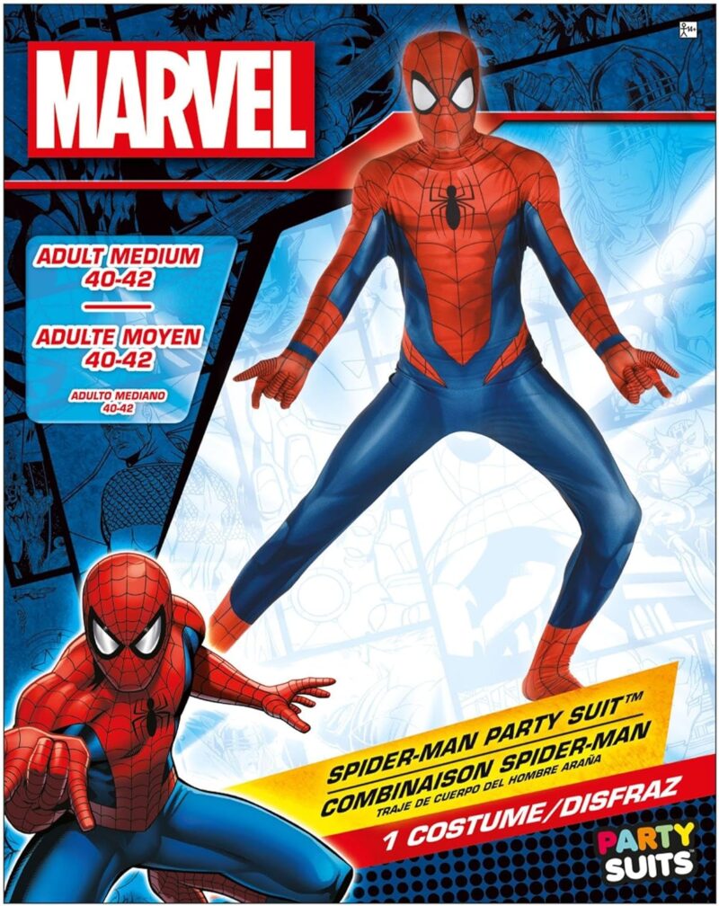 Party City Spider-Man Suit Costume for Men - Marvel Comics Superhero One-Piece Costume - Costumes for Halloween, Birthday Parties & Themed Events - Image 8