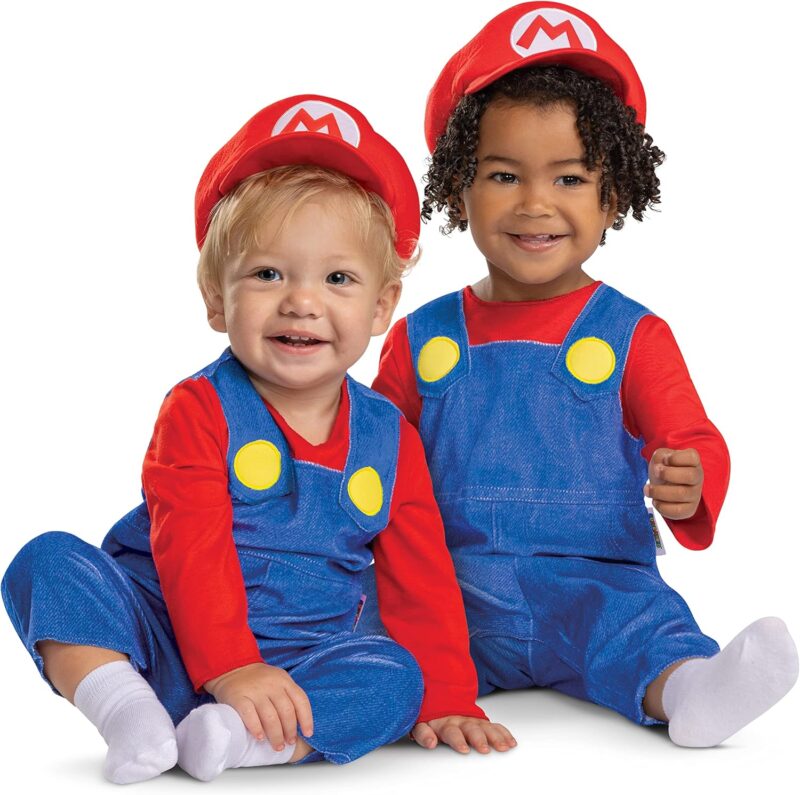 Disguise Infant Mario Costume, Official Super Mario Bros Outfit for Babies