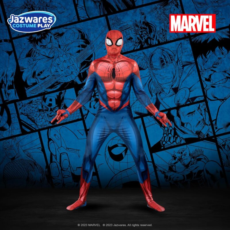 MARVEL Spider-Man Official Adult Deluxe Zentai Halloween Costume - Stretch Spandex with Hidden Zippers and Wrist Slits - Image 7