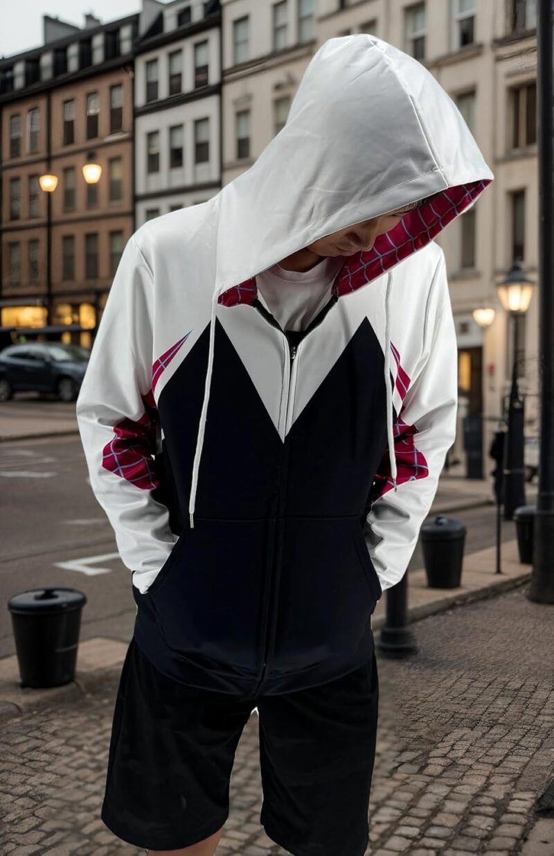 Cos Spider Gwen Superhero 3D Style Zipper Hooded Sweatshirt/Unisex Adult - Image 5