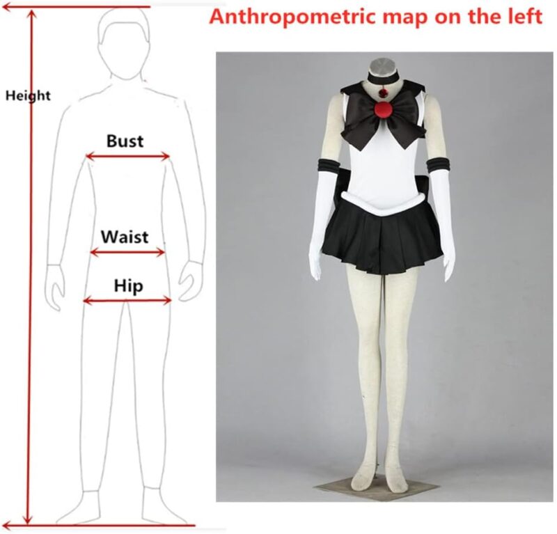 US size Anime Pluto Cosplay Costume Women outfit Halloween skirt suit - Image 2