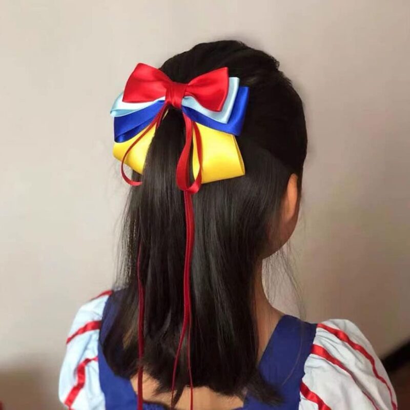 Girls Costume Accessories Princess Snow White Dress up Accessories for Girls Snow White Bow Headband Bracelet Necklace Gloves Ring Earrings Halloween Christmas Party Favors for Kids - Image 4