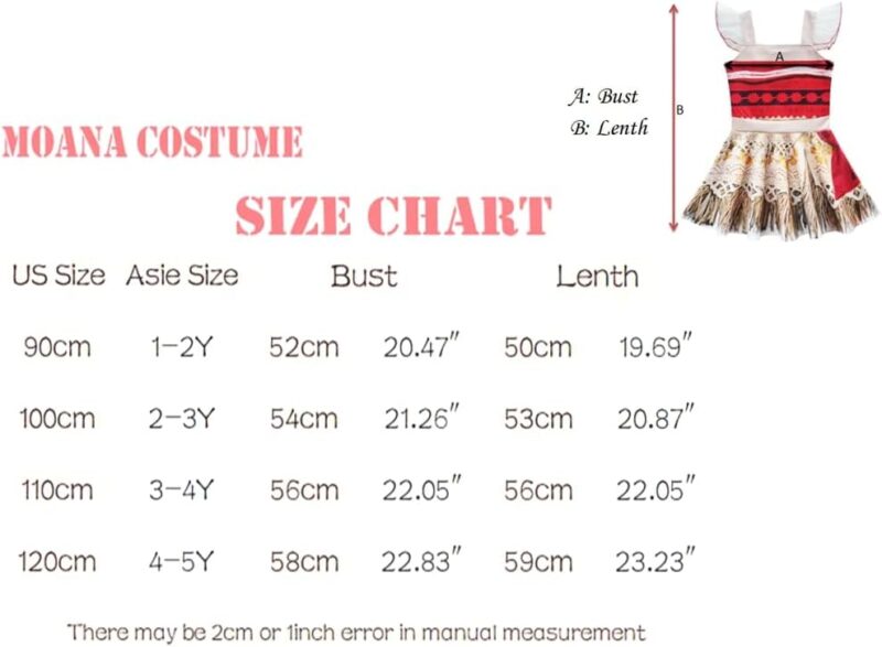 Toddler Little Girls Princess Dress Outfit with Ruffle Sleeve for Moana Cosplay Costume Party Dress up - Image 5