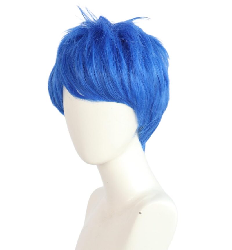 Unisex Short Blue Wig, Pixie cut Synthetic Hair for Cosplay Anime Inside Out 2 Joy, Comic-Con, Parties, Costume Play, Comes with Wig Net Cap; 55TNL - Image 4