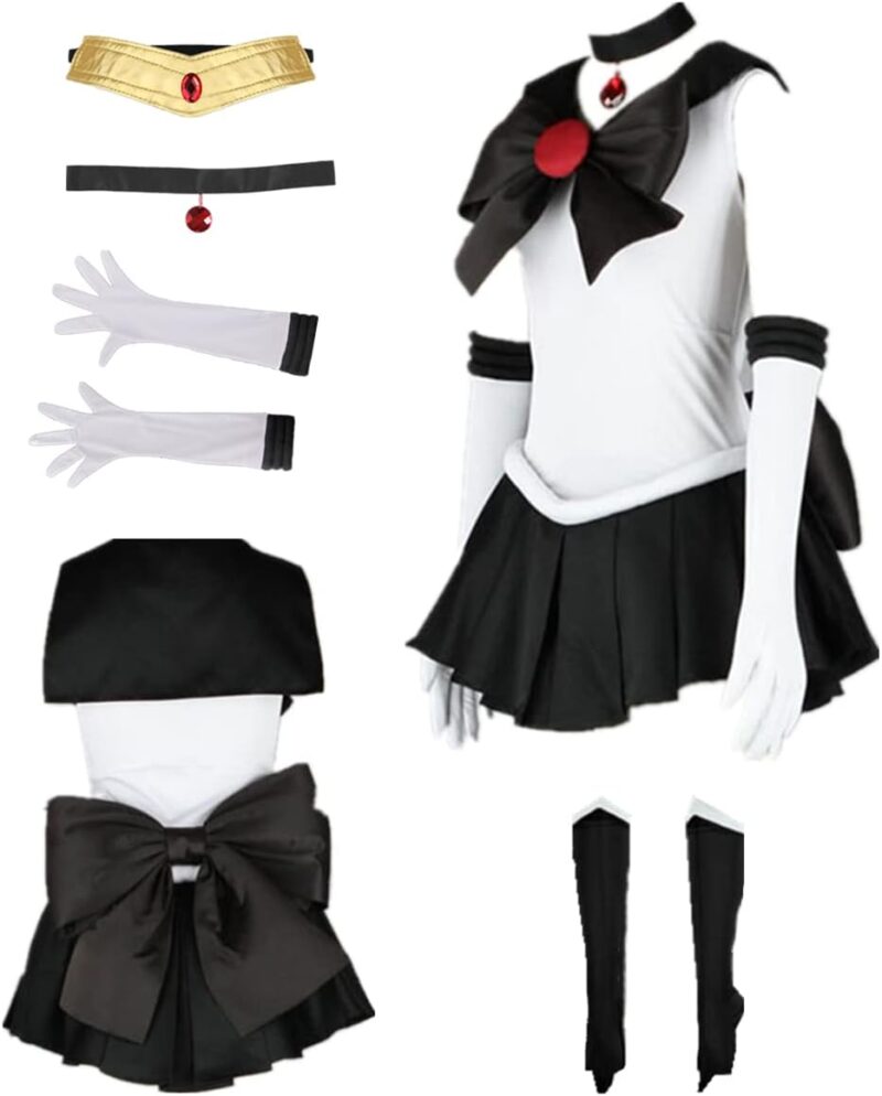 US size Anime Pluto Cosplay Costume Women outfit Halloween skirt suit