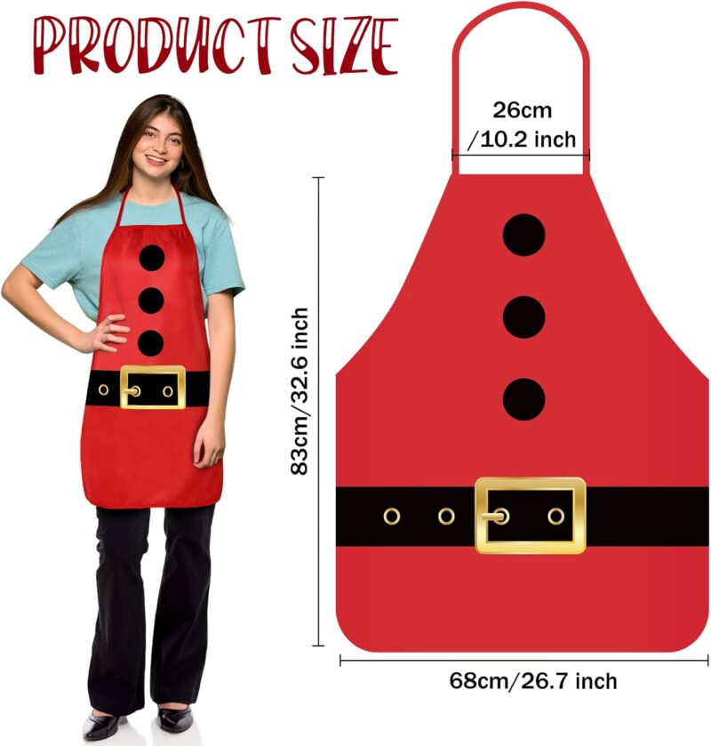 Haysandy 3 Set Christmas Apron and Hat Christmas Party Costume Funny Elf Snowman Santa Claus Cosplay Character Costume Kit - Image 2