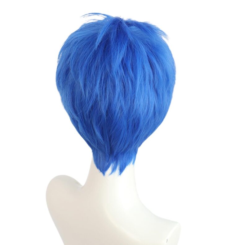 Unisex Short Blue Wig, Pixie cut Synthetic Hair for Cosplay Anime Inside Out 2 Joy, Comic-Con, Parties, Costume Play, Comes with Wig Net Cap; 55TNL - Image 2