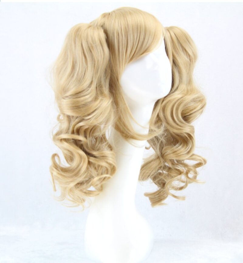 Light Blonde Cosplay Wigs with Pigtails 17.7" Thick and Soft for Costume Party Halloween - Image 2