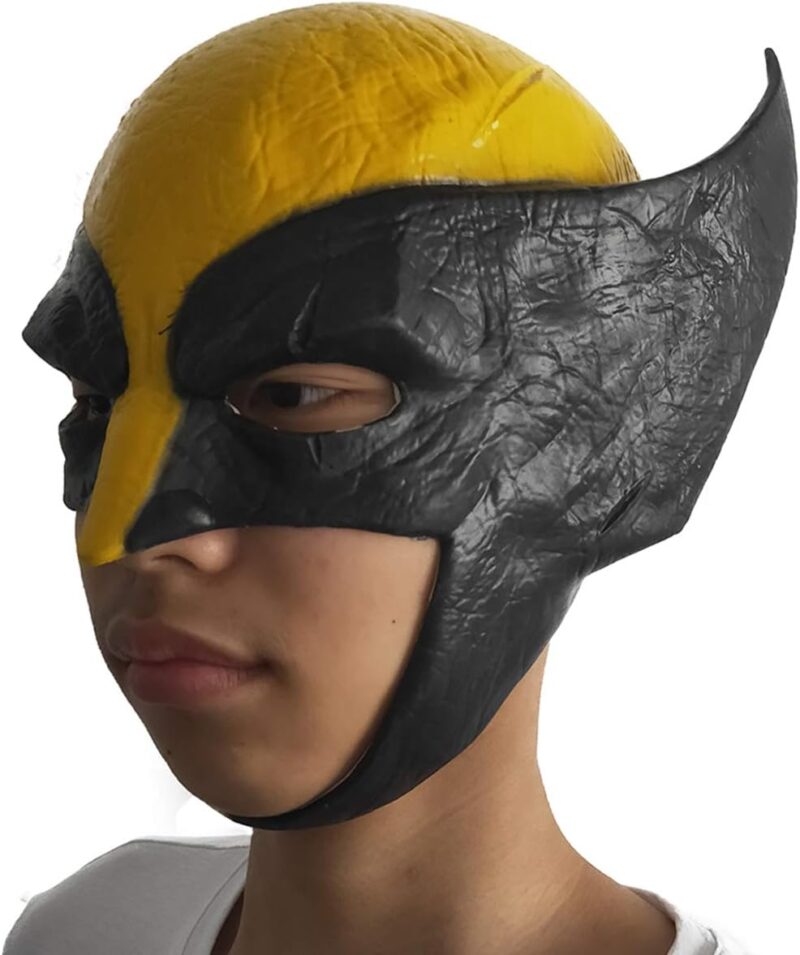 Wolverine Helmet for Kids Latex Mask Cosplay Masquerade Party Halloween Costume Props Yellow - Image 2