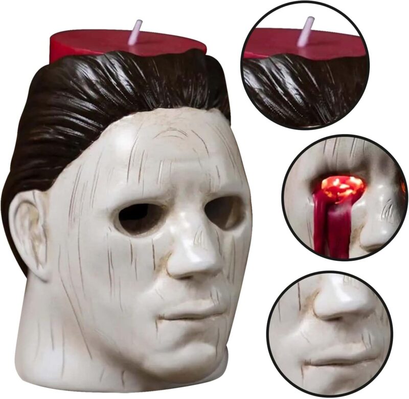 Michael Myers Candle Holder, Mich Myers Statue with Bleeding Eyes Decor Halloween Horror Holder Decorations Party Candlestick Merchandise (Michael Myers Candle Holder) - Image 6