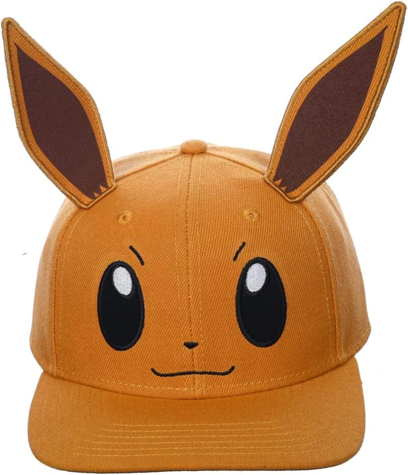 Bioworld Pokemon Eevee 3D Cosplay Pre-Curved Snapback Hat Brown - Image 3