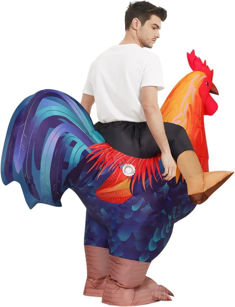 COMIN Inflatable Chicken Costume Rooster Adult Suit Funny Cosplay Halloween Costume for Men Women Birthday Christmas - Image 4