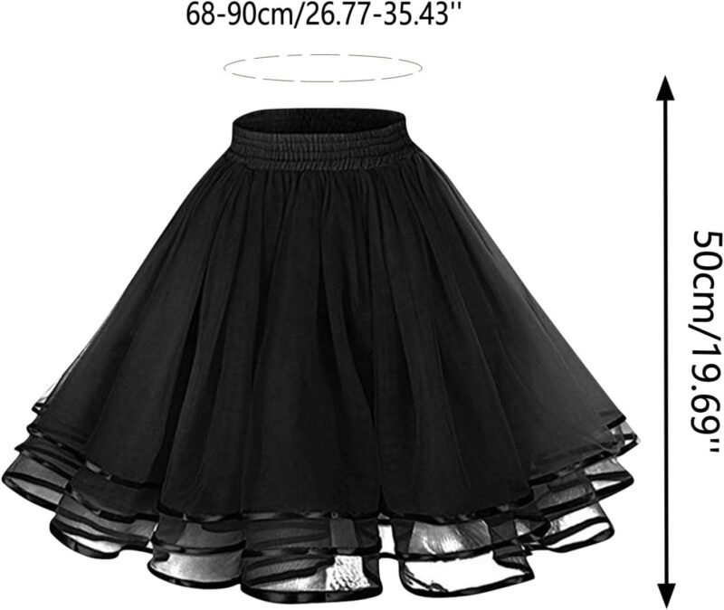 Women's 1950s Petticoat Skirts Tulle Midi Knee Length Skirt Costume Pleated Tulle Petticoat Tutu Puffy Tutu Skirt - Image 3