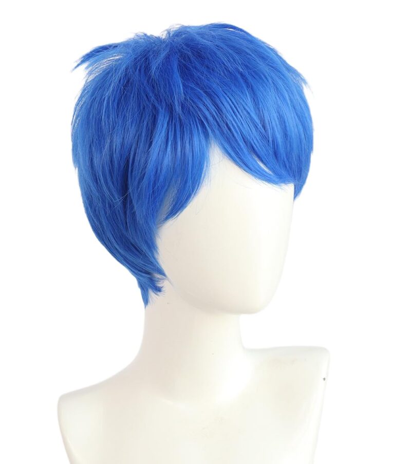 Unisex Short Blue Wig, Pixie cut Synthetic Hair for Cosplay Anime Inside Out 2 Joy, Comic-Con, Parties, Costume Play, Comes with Wig Net Cap; 55TNL - Image 5