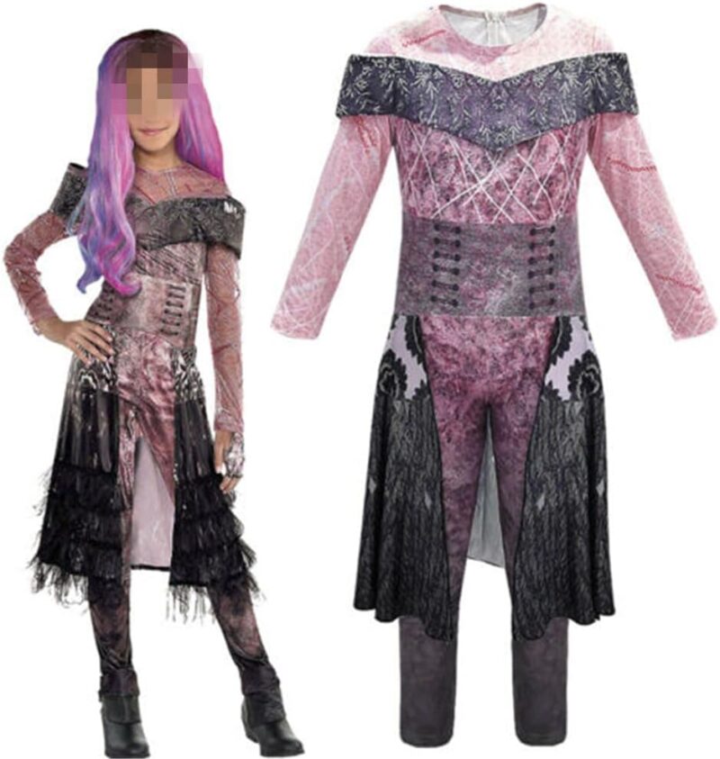 Party City Audrey Mal Fancy Dress Descendants 3 Costumes for Girls Halloween Evil Queen Cosplay Long Sleeve Jumpsuit Costume