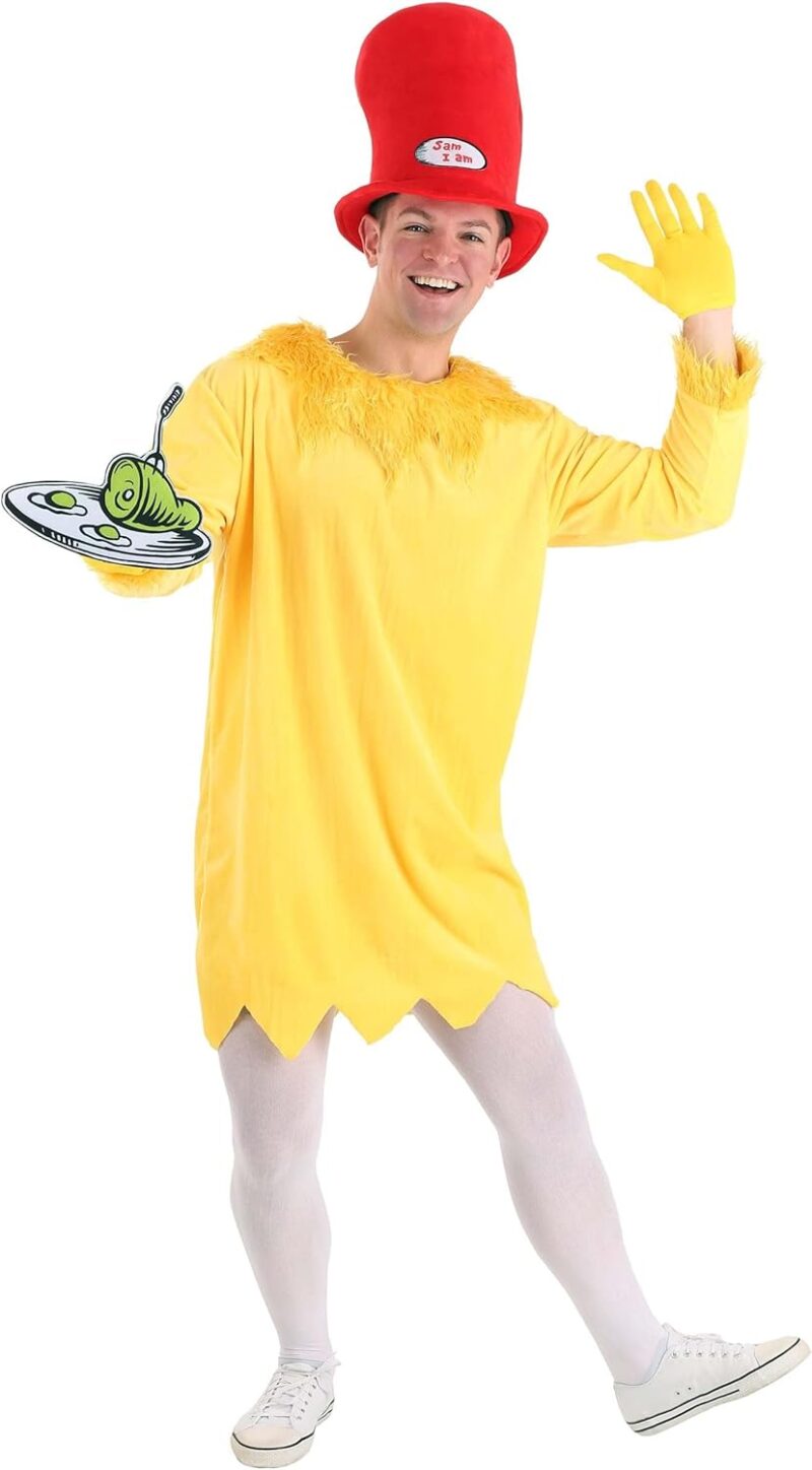 Dr. Seuss Green Eggs and Ham Sam I Am Costume for Adults