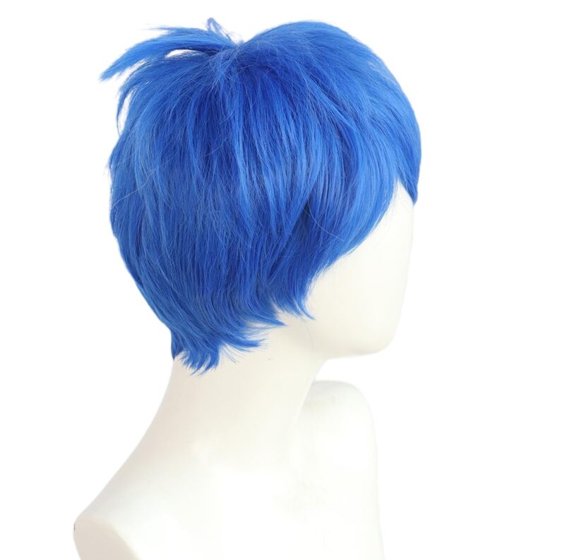 Unisex Short Blue Wig, Pixie cut Synthetic Hair for Cosplay Anime Inside Out 2 Joy, Comic-Con, Parties, Costume Play, Comes with Wig Net Cap; 55TNL - Image 3