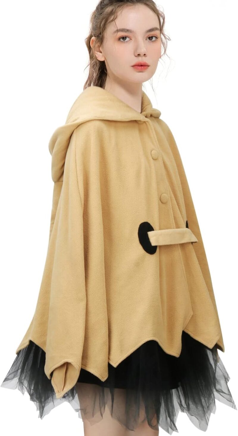 NIHONCOS Womens Long Ears Hooded Cloak Costume Yellow Ghost Cape Hoodie Skirt Belt Gloves Halloween Cosplay Costume Outfit - Image 2