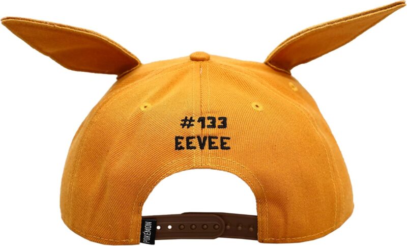 Bioworld Pokemon Eevee 3D Cosplay Pre-Curved Snapback Hat Brown - Image 4