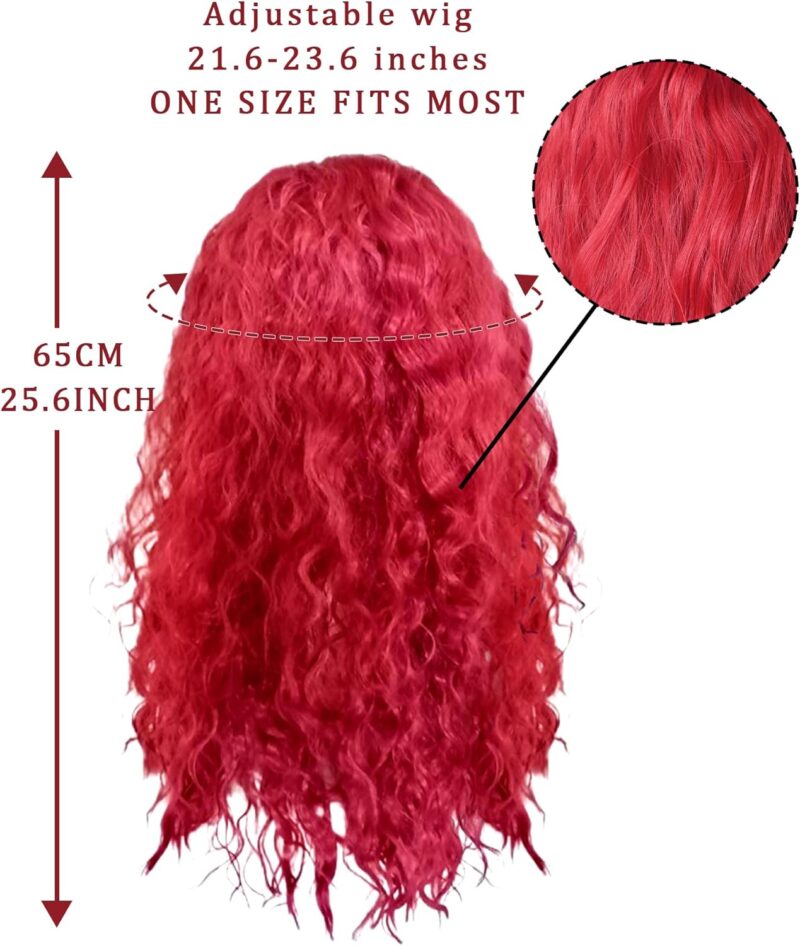 Zivyes Red Costume with Wig for Girl Movie Jumpsuit Outfits Halloween Birthday Party Princess Dress up - Image 5