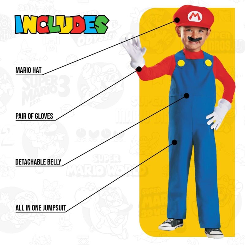 Nintendo Super Mario Brothers Mario Boys Toddler Costume - Image 3